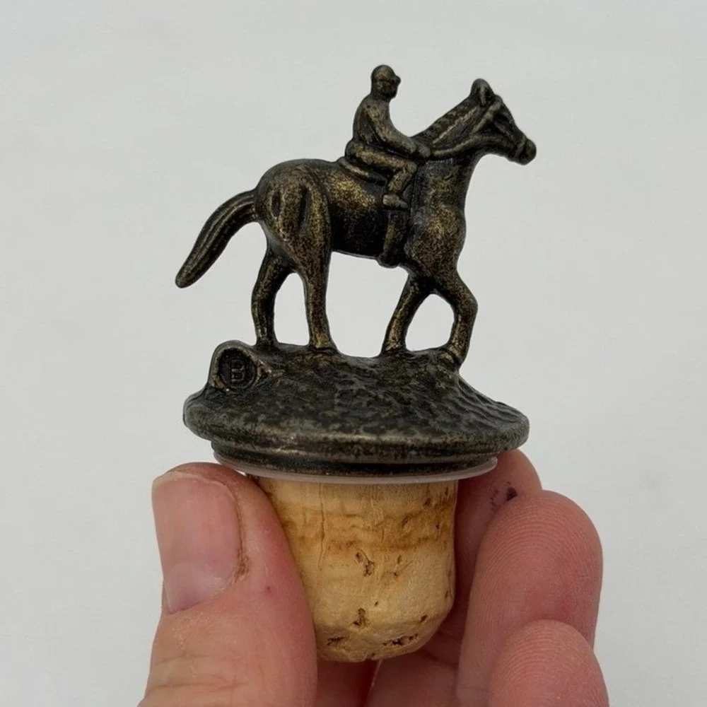 Blantons Bourbon Wine Bottle Stopper Horse Jockey Bronze Finish‎ Letter B